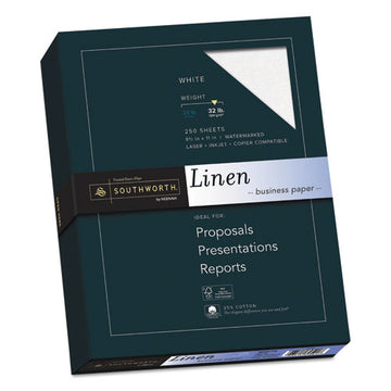 Southworth® 25% Cotton Linen Business Paper, 32 Lb, 8.5 X 11, White, 250-pack freeshipping - TVN Wholesale